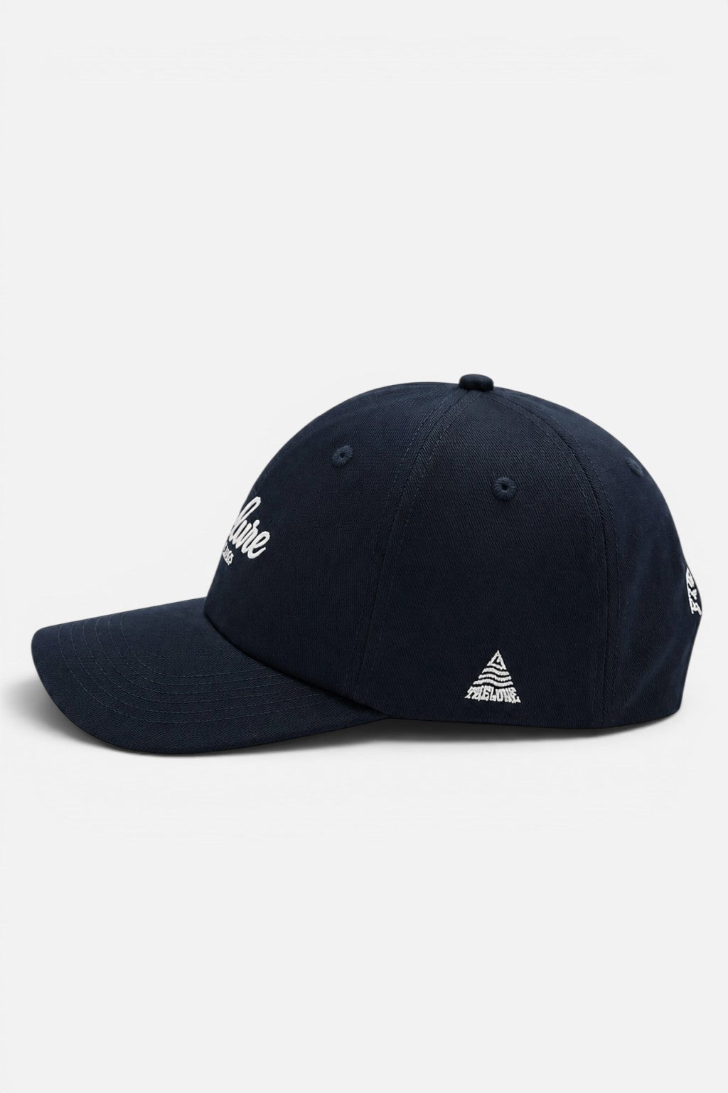 thelureclothing Club Dad Cap aus dunkelblauer Baumwolle mit weißer 3D-Stickerei und verstellbarem Metallverschluss
