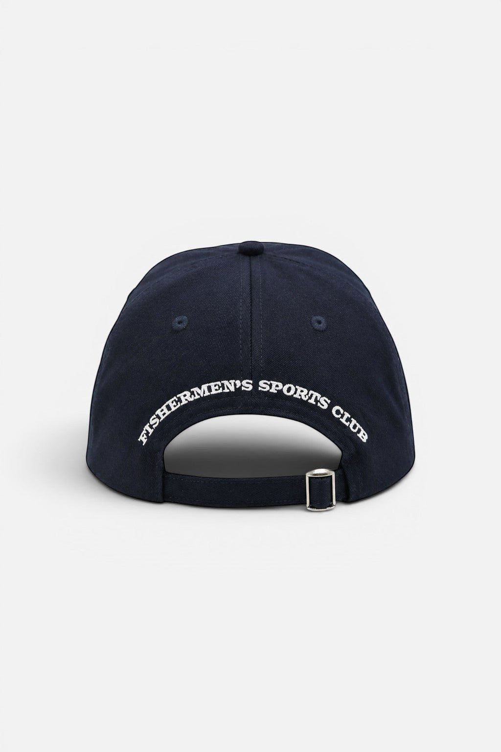 thelureclothing Club Dad Cap in Dunkelblau aus Baumwolle mit weißem Fisherman's Sports Club Stick auf der Rückseite